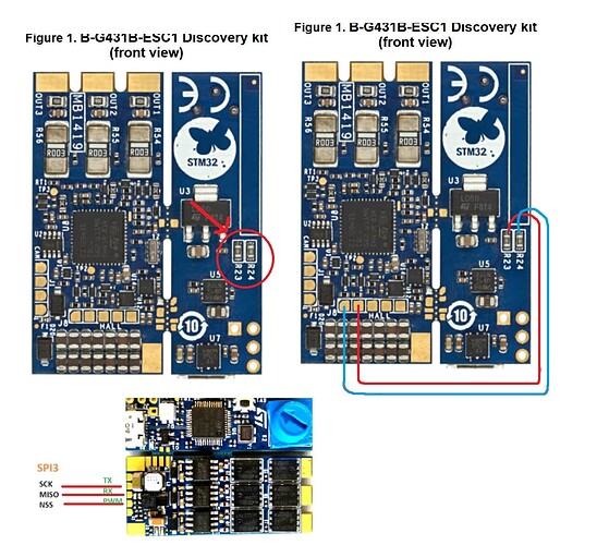 R23, R24 - H1, H2 to R24, R23 - SPI3 pins