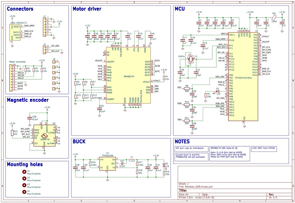 Would appreciate some feedback on a DRV8317 + STM32G431 schematic