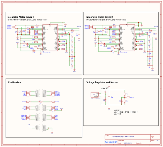 Dual DRV8316R 3PWM Driver schematic