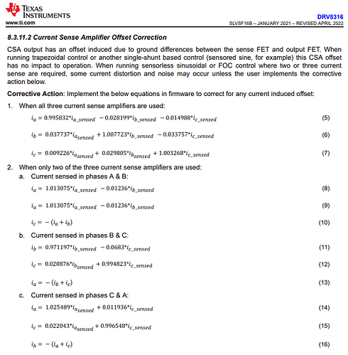 DRV8316 current crosstalk